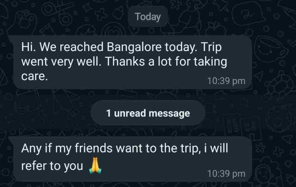 Nagarjuna Travels Customer Testimonial 14